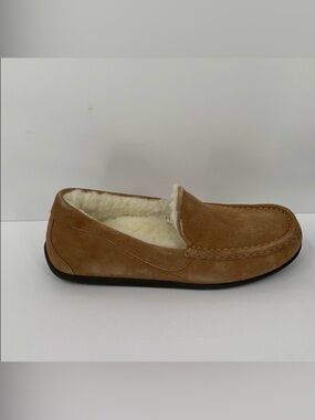 ABEO Amble slip-on slipper shoe tan suede leather wool shearling comfort new 10